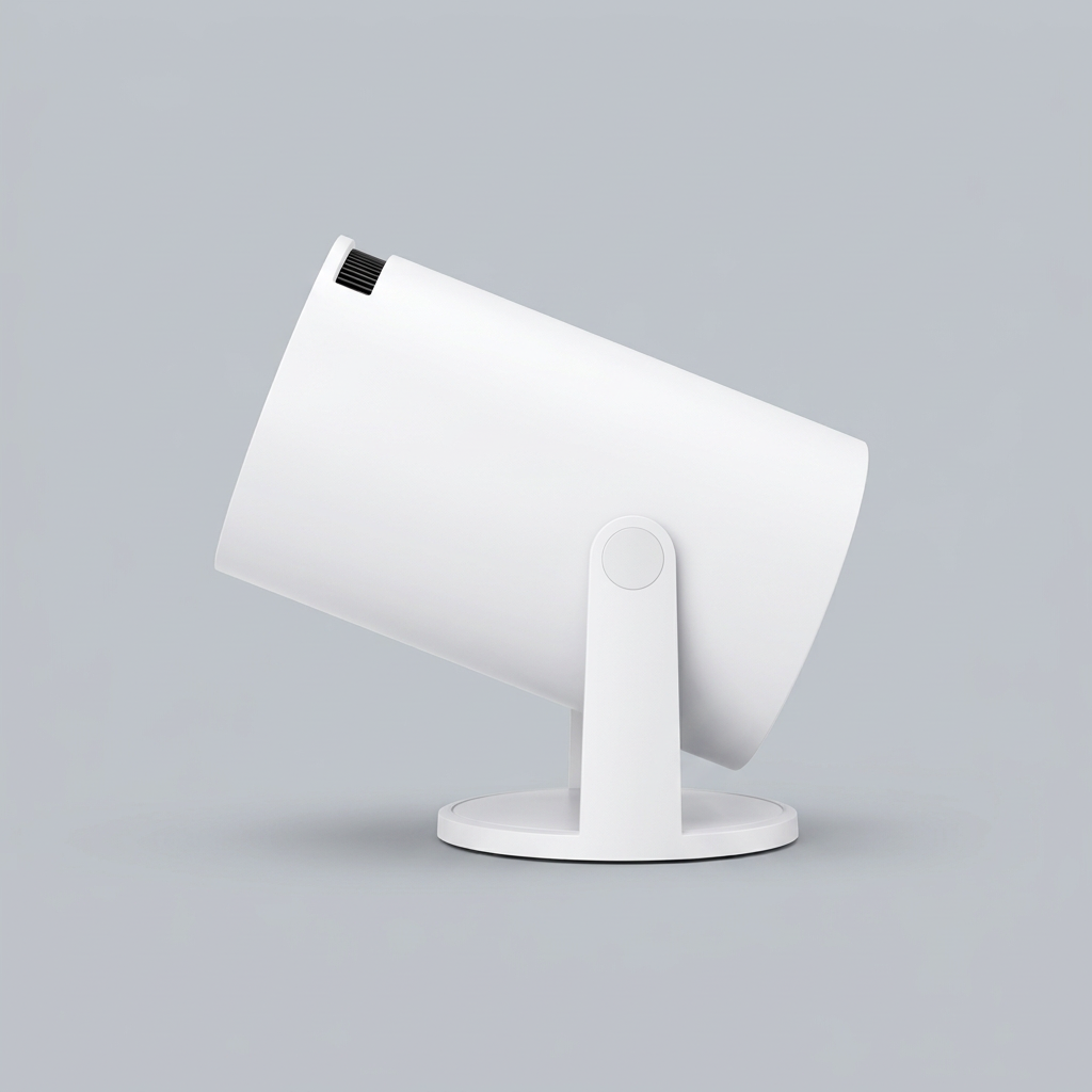 NEXORA HY300 Mini Projector side view on rotating stand