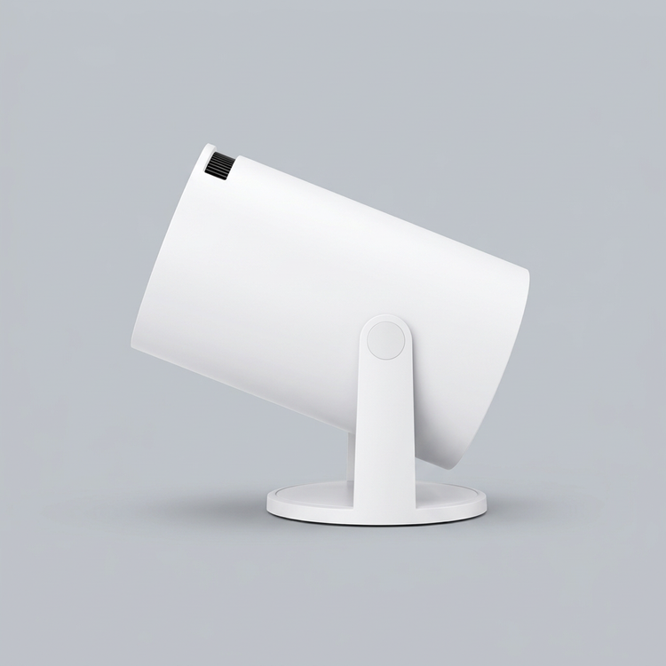 NEXORA HY300 Mini Projector side view on rotating stand