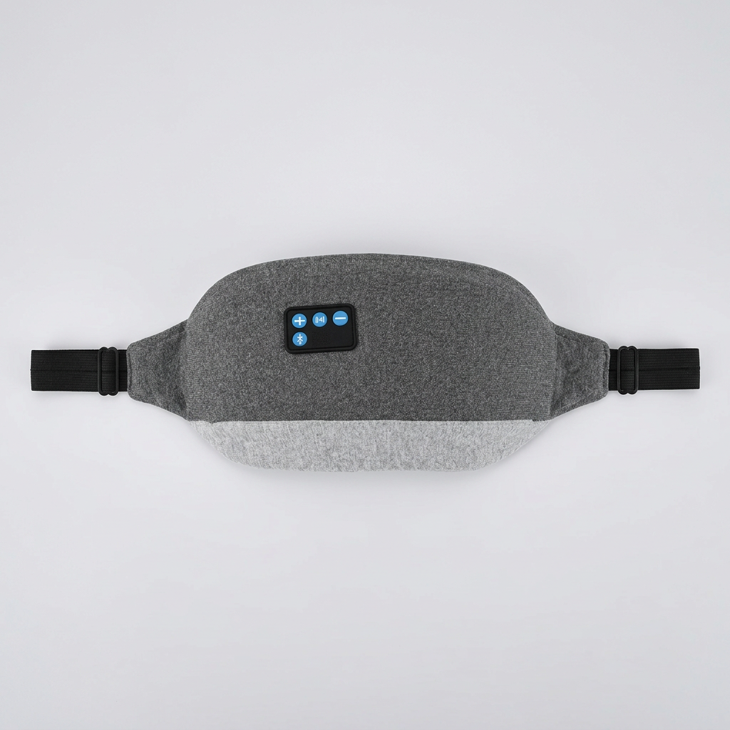 NEXORA NexWave Pro sleep mask laid flat with adjustable strap